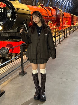 「アイテム（その他アウター）」を使った、りなてぃさん（レディース・150cm）の秋コーディネート