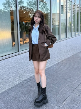「アイテム（ボストンバッグ）」を使った、りなてぃさん（レディース・150cm）の秋コーディネート