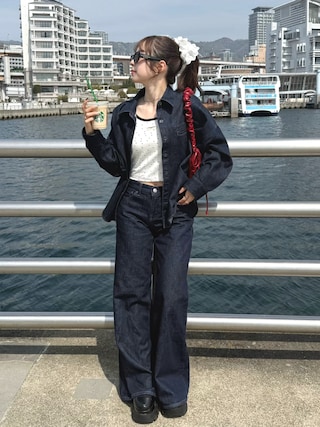 「Port（ポート）の【 IMARI / イマリ 】 パンチングレース ガーリー シュシュ（シュシュ）」を使った、りなてぃさん（レディース・150cm）の春コーディネート