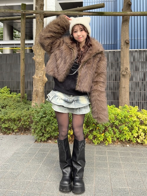 MLB Korea ニット帽 ニットキャップ MLB KOREA-フワモコ ミャオ