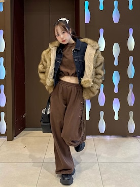 「ファーコート」｜りなてぃさん（レディース・150cm）の冬コーディネート