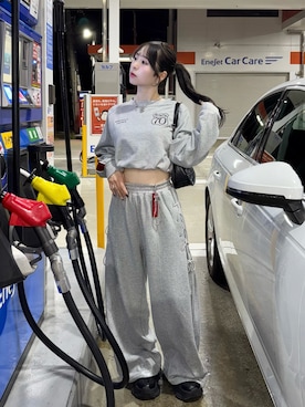 「アイテム（スウェットパンツ）」を使った、りなてぃさん（レディース・150cm・20代）の夏コーディネート