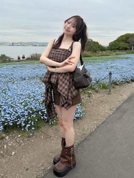 「GRL（グレイル）のアイテム（シューズ）」を使った、りなてぃさん（レディース・150cm）の春コーディネート