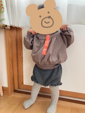 「apres les cours（アプレレクール）のアイテム（スウェット）」を使った、akona20さん（キッズ・80cm）の冬コーディネート