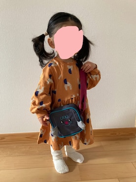 「moimoln（モイモルン）のアイテム（ショルダーバッグ）」を使った、akona20さん（キッズ・80cm）の秋コーディネート
