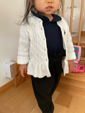 「アイテム（ロンパース）」を使った、akona20さん（キッズ・80cm）の冬コーディネート