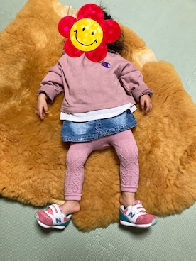 「Wrangler（ラングラー）のアイテム（オールインワン・サロペット）」を使った、akona20さん（キッズ・80cm）の冬コーディネート