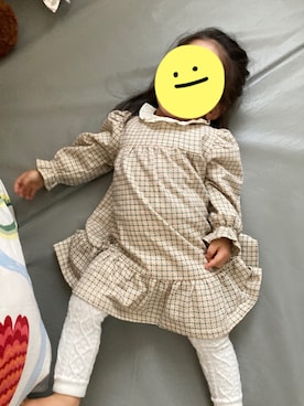 「moimoln（モイモルン）のアイテム（ワンピース/ドレス）」を使った、akona20さん（キッズ・80cm）の秋コーディネート