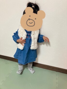 「アイテム（その他ベビー用品、グレー系）」を使った、akona20さん（キッズ・80cm）の秋コーディネート