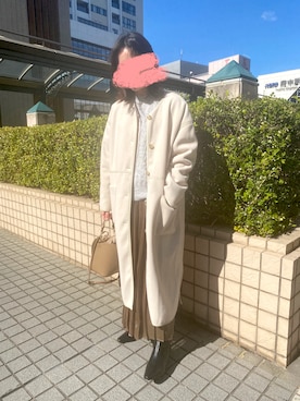 「テチチ(Te chichi)」｜「アイテム（ノーカラーコート）」を使った、yurikoさん（レディース・156cm）の秋コーディネート