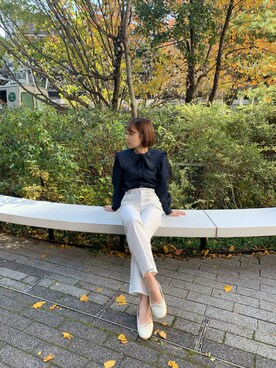 「Charles Chaton（シャルルシャトン）のアイテム（パンツ）」を使った、monaさん（レディース・162cm）の秋コーディネート