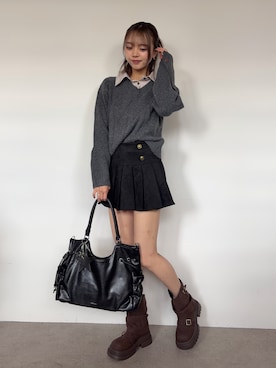 「Teem Store（チームストア）のアイテム」を使った、みさみさ☺︎さん（レディース・160cm）の秋コーディネート
