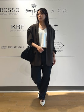 「アイテム（その他アウター、ブラウン系）」を使った、イケダさん（レディース・166cm）の秋コーディネート