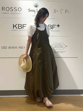 「アイテム（ワンピース）」を使った、イケダさん（レディース・166cm）の夏コーディネート