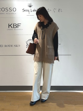 「HARUTA（ハルタ）の『別注』HARUTA×DOORS　キルトローファー（ローファー）」を使った、イケダさん（レディース・166cm）の秋コーディネート