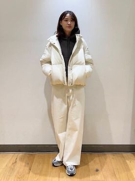 「寒い」｜「アイテム（ダウンジャケット/コート）」を使った、イケダさん（レディース・166cm）の冬コーディネート