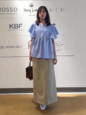 「アイテム（ローファー、ホワイト系）」を使った、イケダさん（レディース・166cm）の夏コーディネート