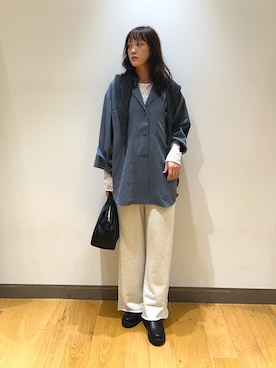 「秋のシャツ着こなし術」｜イケダさん（レディース・166cm）の秋コーディネート
