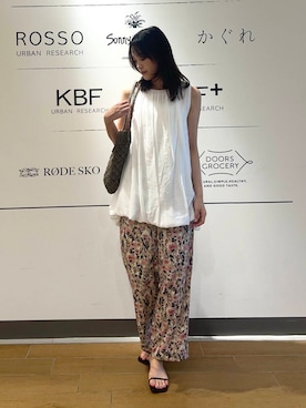 「柄物」｜イケダさん（レディース・166cm）の夏コーディネート