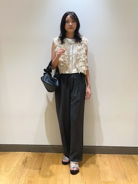 「サンダル×秋アイテム」｜イケダさん（レディース・166cm）の夏コーディネート