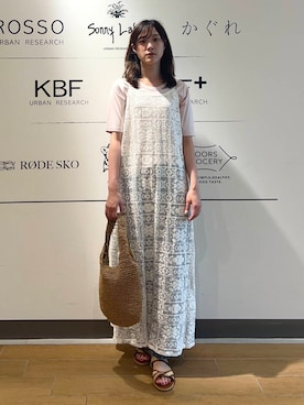 「URBAN RESEARCH Sonny Label（アーバンリサーチサニーレーベル）のアイテム（ワンピース/ドレス）」を使った、イケダさん（レディース・166cm）の夏コーディネート