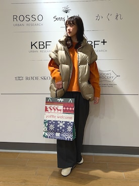 「URBAN RESEARCH」｜「アイテム（ジャケット/アウター）」を使った、イケダさん（レディース・166cm）の冬コーディネート