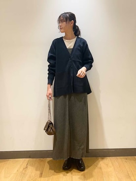 「アイテム（レインシューズ）」を使った、イケダさん（レディース・166cm）の秋コーディネート
