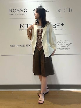 「イエベ春」｜「アイテム（その他アウター）」を使った、イケダさん（レディース・166cm）の夏コーディネート