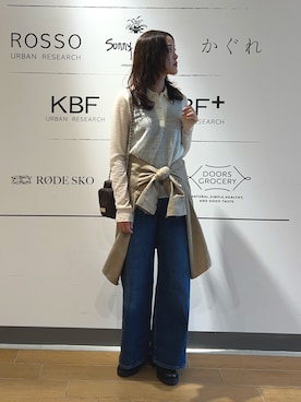 「URBAN RESEARCH（アーバンリサーチ）のスエードライクルーズシャツ（シャツ/ブラウス）」を使った、イケダさん（レディース・166cm）の秋コーディネート