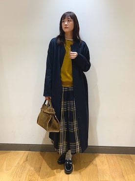 「アイテム（アクセサリー）」を使った、イケダさん（レディース・166cm）の秋コーディネート