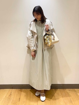 「アイテム（バレエシューズ）」を使った、イケダさん（レディース・166cm）の春コーディネート