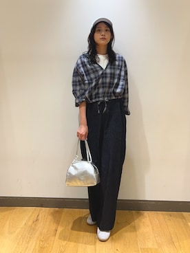 「アイテム（オールインワン・サロペット）」を使った、イケダさん（レディース・166cm）の夏コーディネート