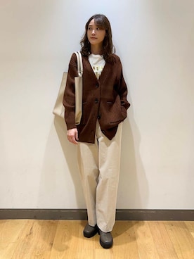 「ゆるピタ×ナチュラル」｜イケダさん（レディース・166cm）の秋コーディネート