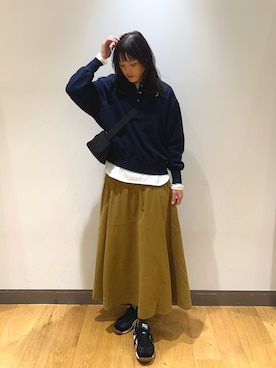 「アイテム（スカート）」を使った、イケダさん（レディース・166cm）の秋コーディネート