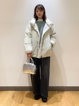 「冬の差し色コーデ」｜イケダさん（レディース・166cm）の冬コーディネート