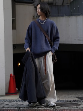 「アイテム（ピアス（両耳用））」を使った、しーさん（メンズ・176cm）の秋コーディネート