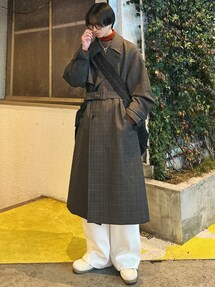 LIDNM（リドム）の「WOOL CHECK TRENCH COAT（トレンチコート