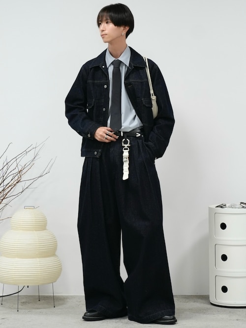 DENIM CROPPED ZIP TRUCKER JK（デニムジャケット）｜WYM LIDNM