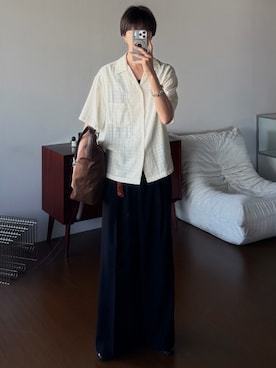 「WYM LIDNM（ウィム バイ リドム）のMVS LAYERED SLIT TANK TOP（タンクトップ、ブラック系）」を使った、しーさん（メンズ・177cm）の春コーディネート