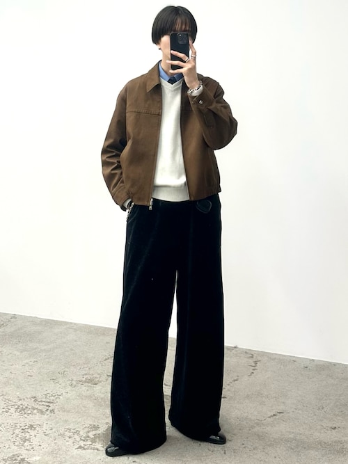 WASHED VELVET CURVE CUT WIDE PANTS（その他パンツ）｜WYM LIDNM