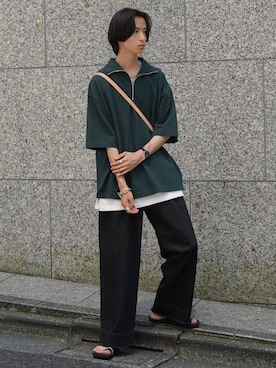 「アツいコーデ全部見せ」｜「アイテム（セットアップ）」を使った、しーさん（メンズ・176cm）の夏コーディネート