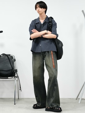 「アイテム（ベルト）」を使った、しーさん（メンズ・177cm・20代）の夏コーディネート