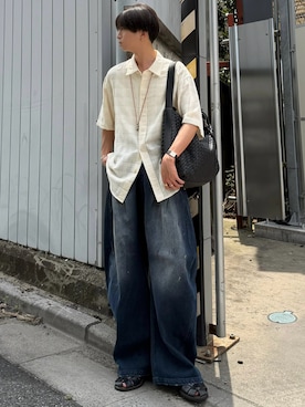 Llife COW LEATHER MESH BAGを使った人気ファッションコーディネート