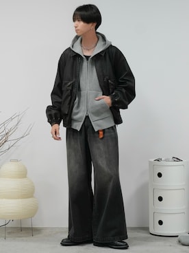 「アイテム（タンクトップ）」を使った、しーさん（メンズ・177cm）の冬コーディネート