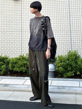 「アイテム（カーゴパンツ）」を使った、しーさん（メンズ・177cm・20代）の夏コーディネート