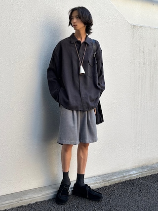 LIDNM（リドム）の「LIGHT TWEED NAVAL SHIRT（シャツ/ブラウス