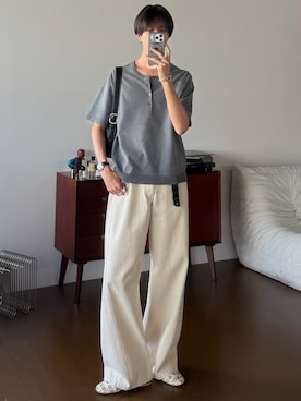 「Llife（ライフ）のアイテム」を使った、しーさん（メンズ・177cm）の夏コーディネート