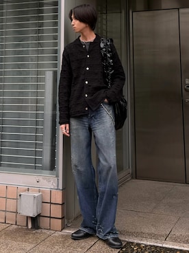 「LIDNM（リドム）のアイテム（パンツ）」を使った、しーさん（メンズ・177cm）の春コーディネート