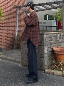 LIDNM（リドム）の「WOOL CHECK NAVAL SHIRT（シャツ/ブラウス）」 - WEAR