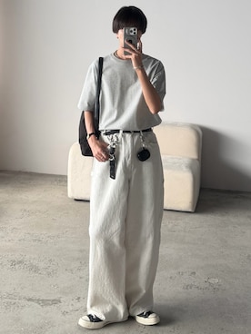 「TORY LEATHER（トリーレザー）のアイテム」を使った、しーさん（メンズ・177cm）の春コーディネート